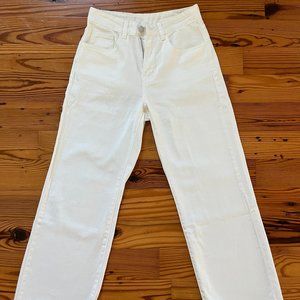 White Straight Leg Jeans Size 27